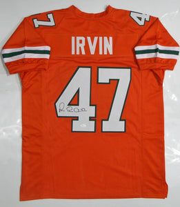 Michael Irvin Autographed Orange College Style Jersey- JSA Witnessed Authenticated