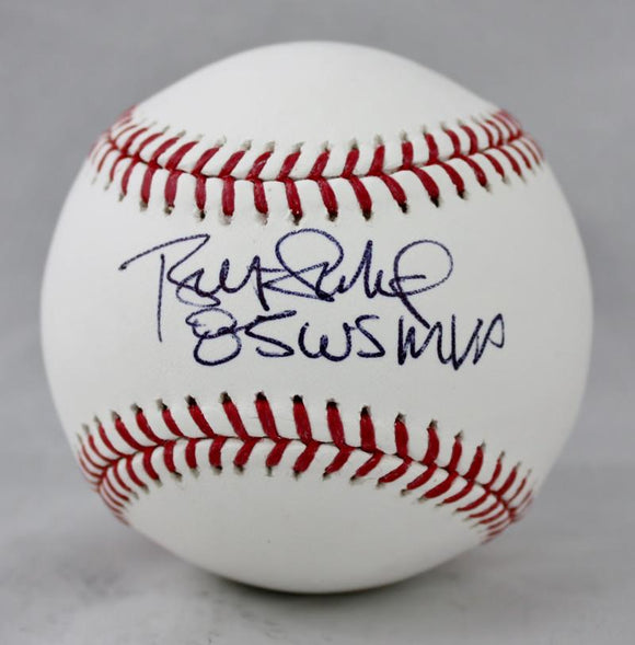 Bret Saberhagen 85 WS MVP Autographed Rawlings OML Baseball- JSA Witness Auth *Black