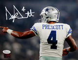 Dak Prescott Autographed Dallas Cowboys 8x10 Back View Photo- JSA Witnessed Auth