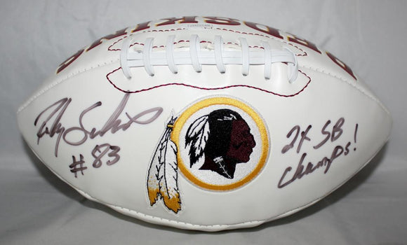 Ricky Sanders Autographed Washington Redskins Logo Football W/SB Champs- JSA W Auth