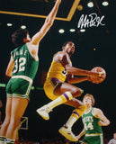 Magic Johnson Autographed Lakers 16x20 Against McHale Photo- Beckett Auth *Silver