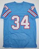 Earl Campbell Autographed Blue Pro Style Stat1 Jersey With HOF- JSA W *Black