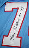 Bruce Matthews Autographed HOF Blue Pro Style Jersey- JSA Witness Authenticated *7