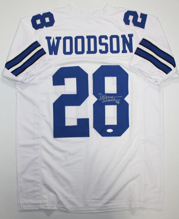 Darren Woodson Autographed White Pro Style Jersey *8- JSA Witness Authenticated