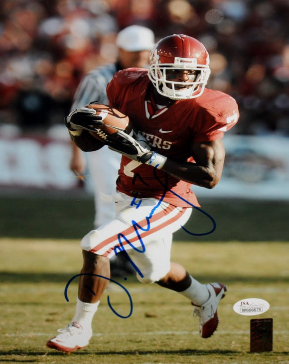 DeMarco Murray Autographed 8x10 Oklahoma Sooners Running Photo- JSA Witness Authenticated