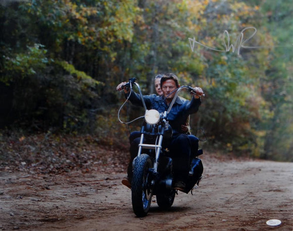 Norman Reedus Autographed Walking Dead 16x20 Motorcycle Photo *R- JSA Auth