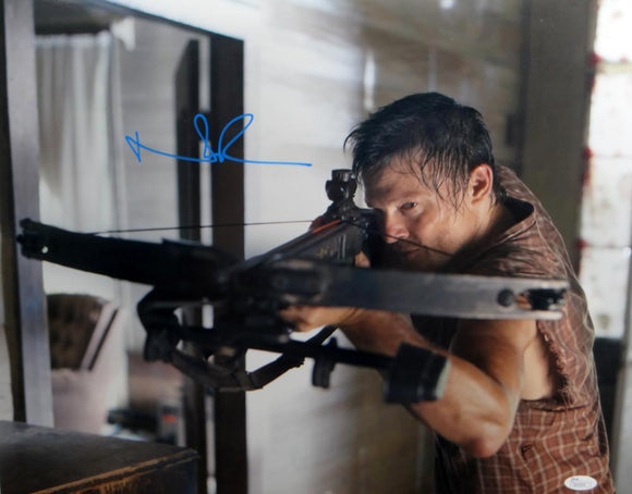 Norman Reedus Signed Walking Dead 16x20 Crossbow Plaid Shirt Photo- JSA Auth