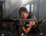 Norman Reedus Signed Walking Dead 16x20 Crouching W/ Crossbow Photo *Teal JSA Auth