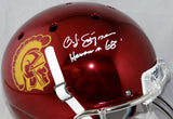 O. J. Simpson Signed USC Trojans F/S Chrome Helmet W/ Heisman- JSA W Auth *White