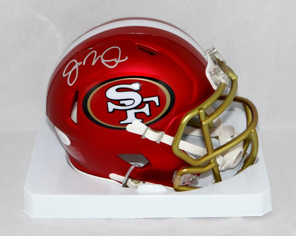 Joe Montana Autographed San Francisco 49ers Blaze Mini Helmet- JSA W Auth *Silver