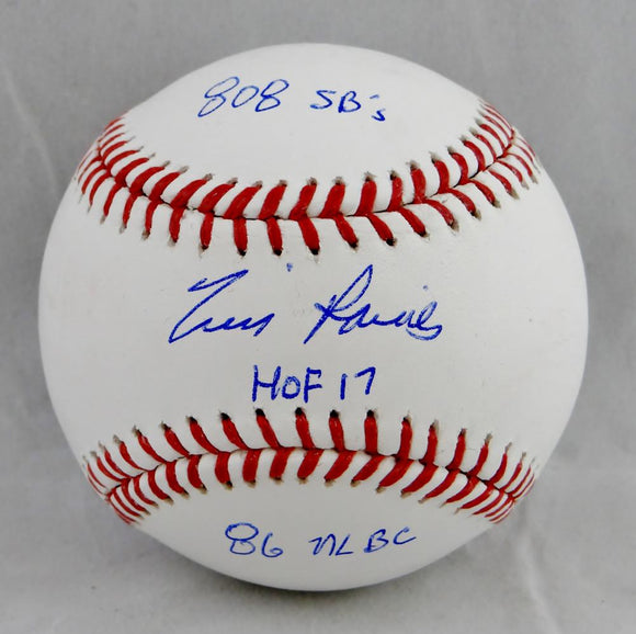 Tim Raines Autographed Rawlings OML Baseball w/ Stats- JSA W