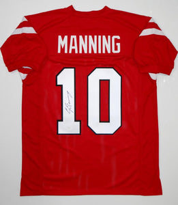 Eli Manning Autographed Red College Style Jersey- JSA Authenticated – The  Jersey Source