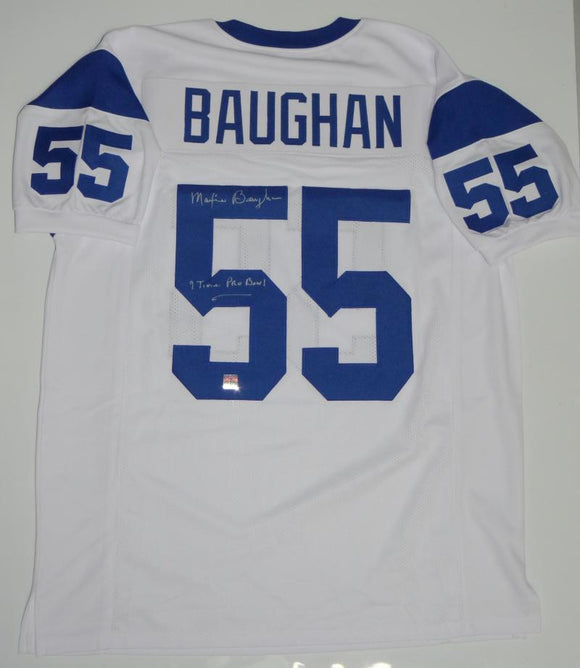 Maxie Baughan Autographed White Pro Style Jersey w/ Insc- Jersey Source Auth