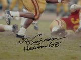 O. J. Simpson Signed USC Trojans 16x20 Running Photo w/ Heisman- JSA-W Auth