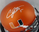 Andre Johnson Signed Miami Hurricanes Orange Schutt Mini Helmet JSA W Auth *Silver