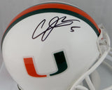 Andre Johnson Signed Miami Hurricanes Riddell Mini Helmet JSA W Auth *Black
