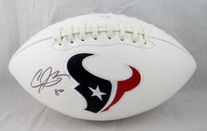 Andre Johnson Autographed Houston Texans Logo Football- JSA W Authenticated