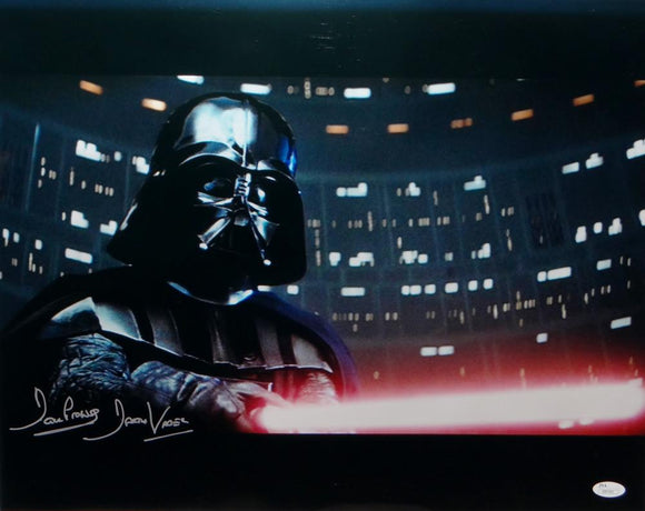 David Prowse Darth Vader Signed Star Wars 16x20 Light Saber Photo- JSA Auth *Left/Silver