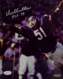 Dick Butkus HOF Autographed Chicago Bears 8x10 Diving Photo- JSA W Auth *Silver