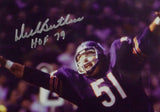 Dick Butkus HOF Autographed Chicago Bears 8x10 Diving Photo- JSA W Auth *Silver