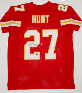 Kareem Hunt Autographed Red Pro Style Jersey- JSA Witnessed Auth *2