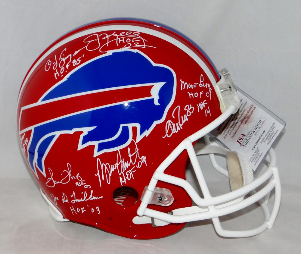 Buffalo Bill Hall of Famers Autographed Full Size TB Helmet- JSA