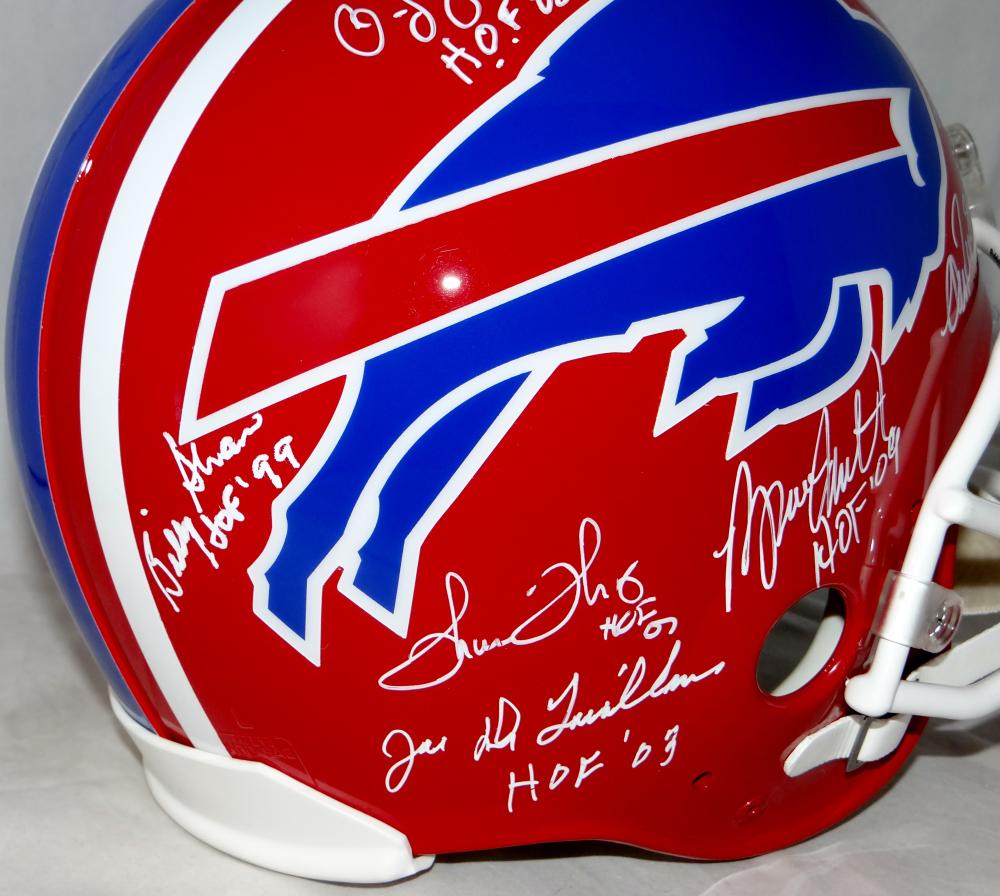 Buffalo Bill Hall of Famers Autographed Full Size TB Helmet- JSA