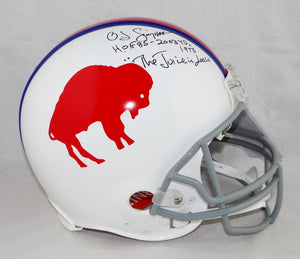 O.J. Simpson Signed Bills F/S Authentic 65-73 TB Helmet W/ 3 Insc- JSA W Auth *Blk