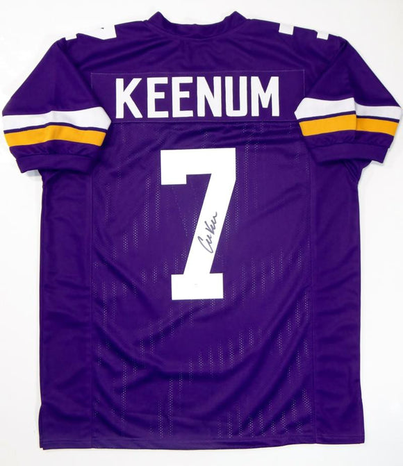 Case Keenum Autographed Purple Pro Style Jersey - JSA W Auth *B