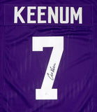 Case Keenum Autographed Purple Pro Style Jersey - JSA W Auth *B