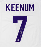 Case Keenum Autographed White Pro Style Jersey - JSA W Auth *S