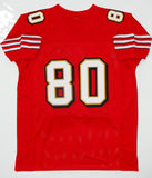 Jerry Rice Autographed Red with Gold Pro Style Jersey- Beckett W Authenticated