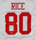 Jerry Rice Autographed White Pro Style Jersey- Beckett W Auth *Silver Image 2