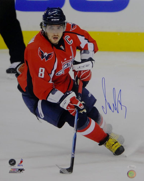 Alexander Ovechkin Signed Capitals 16x20 On Ice Red Jersey Photo- JSA W Auth *Blue