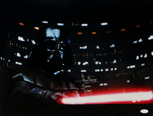 David Prowse Darth Vader Signed Star Wars 16x20 Light Saber Photo- JSA Auth *Center/Silver