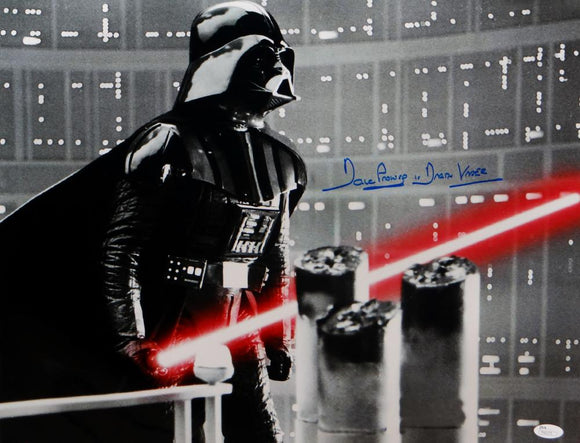 David Prowse Autographed Darth Vader 16x20 Star Wars Silver Photo- JSA Auth *Blue
