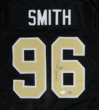 Justin Smith Autographed Black College Style Jersey- JSA Authentication *6