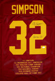 O.J. Simpson Heisman Signed Maroon College Style Stat Jersey - JSA W Auth *2