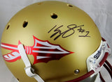 Kelvin Benjamin Autographed F/S Seminoles Gold Matte Schutt Helmet- JSA W Auth