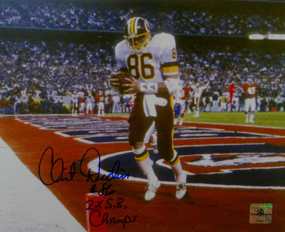 Clint Didier Signed Redskins 8x10 On Field Photo w/ Insc -Jersey Source Auth *Blue