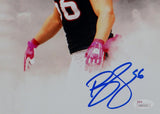 Brian Cushing Signed Texans 8x10 In Smoke/Pink Gloves Photo- JSA W Auth *Blue