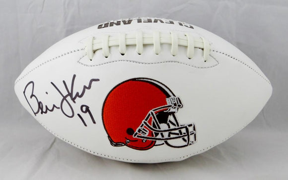 Bernie Kosar Autographed Cleveland Browns Logo Football - JSA Witnessed Auth