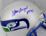 Steve Largent HOF Signed Seattle Seahawks 83-01 TB Mini Helmet- JSA W Auth *Blue Image 2