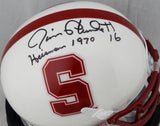 Jim Plunkett Signed Stanford Cardinals Mini Helmet Heisman 1970 JSA W Auth*Top