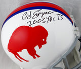 OJ Simpson Autographed Bills F/S 65-73 TB Helmet w/ 2003 Yds '73- JSA W Auth *Blk