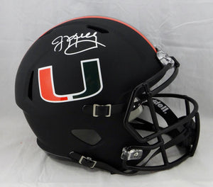 Jim Kelly Autographed Miami Hurricanes Black Speed F/S Helmet - JSA W Auth *Silver