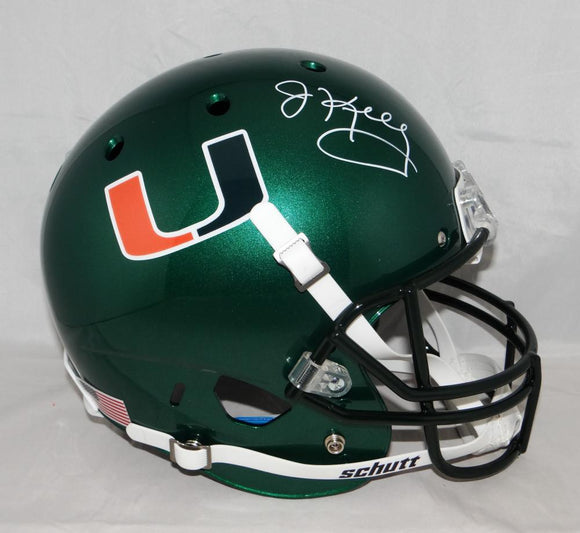 Jim Kelly Autographed Miami Hurricanes Green Schutt F/S Helmet - JSA W Auth *White