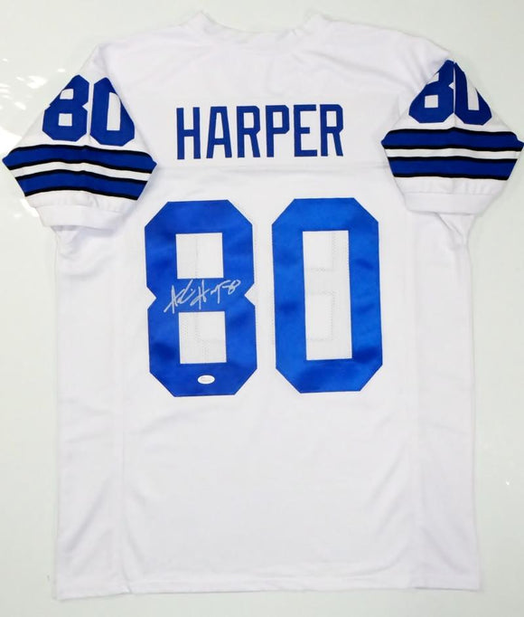 Alvin Harper Autographed White Pro Style Jersey - JSA Witness Auth *8 N/O