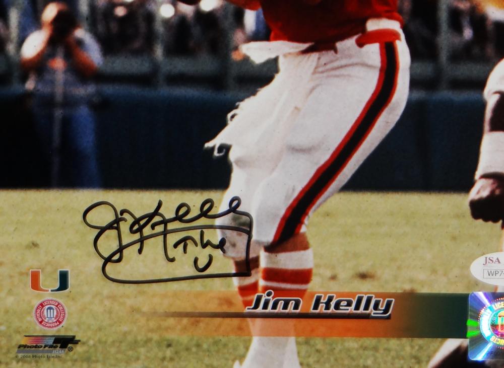 Jim Kelly Autographed University of Miami 8x10 Action Photo