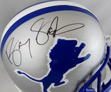 Barry Sanders Autographed Lions Full Size 83-02 TB Helmet- JSA W Auth *BLK